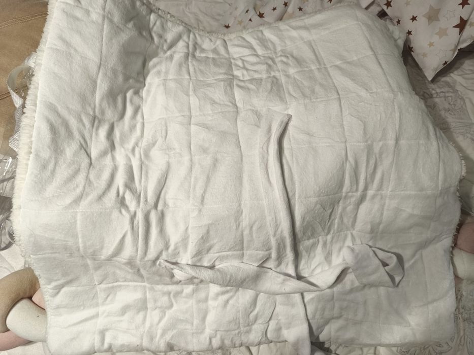 Теплий комплект на виписку з пологового будинку Ромбік білий