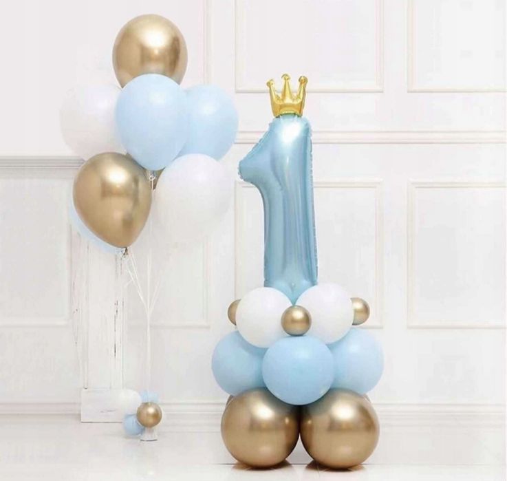 Balon cyfra 1 z zestawem balonów urodziny rocznica okazja dekoracja