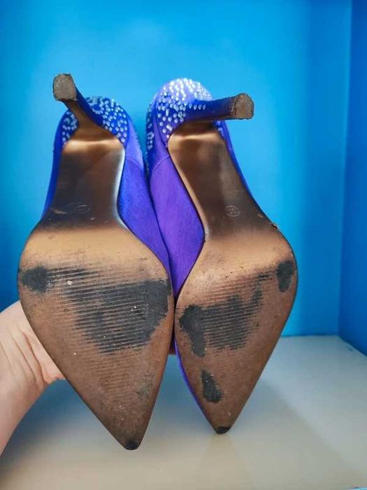 Fioletowe buty szpilki na obcasie diamenciki 39