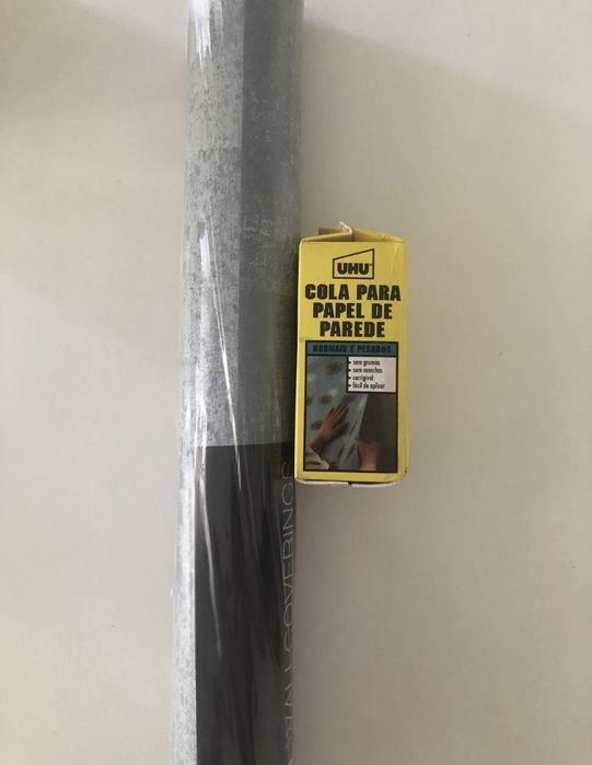 Quadro painel com frase, rolo de papel parede e sticker para parede