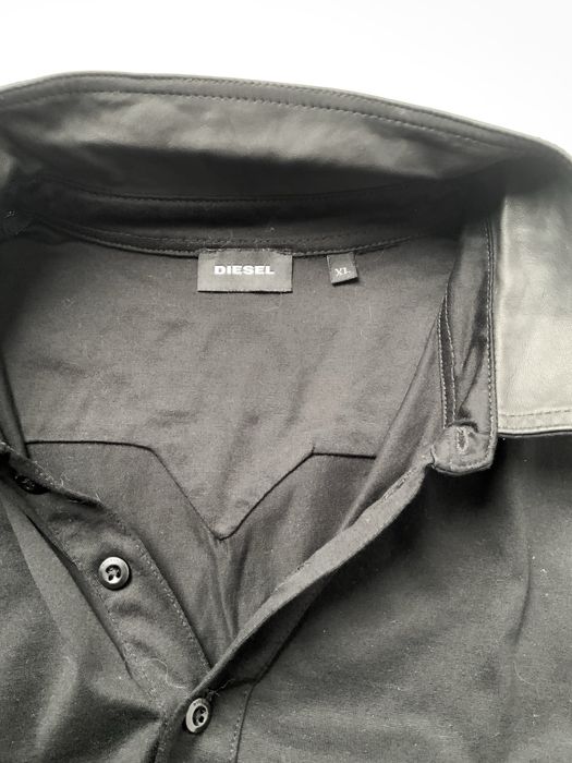 Diesel футболка, поло з шкіряним коміром, XL