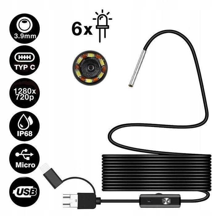 Kamera INSPEKCYJNA ENDOSKOP 3.9mm HD Eltrox Bełchatów
