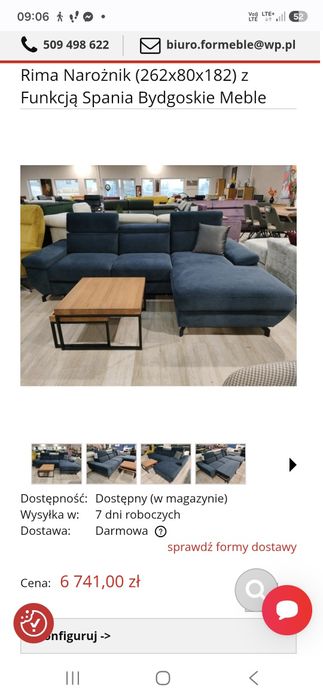 Szary naroznik Bydgoskie Meble Rima