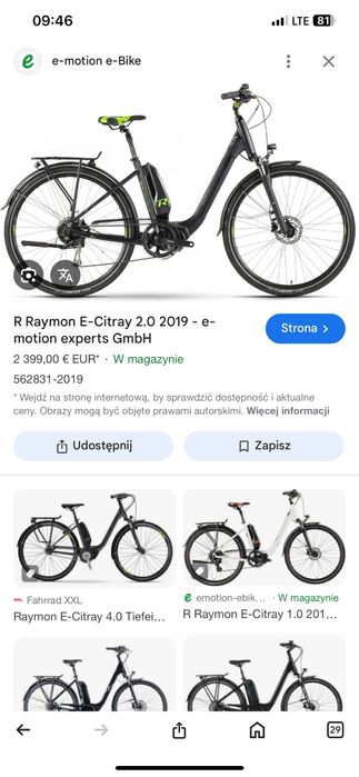 Rower Raymon E -citray 4.0 , Shimano,Tylko  2951 km,