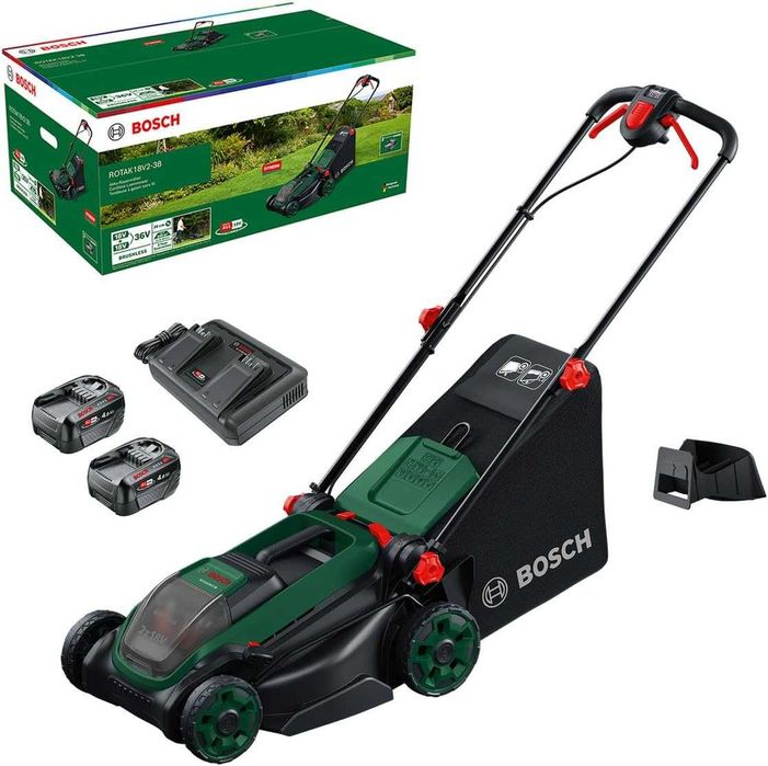 Corta-relvas Bosch ROTAK 18V2-38 Novo | 2 Baterias 4Ah + Carregador