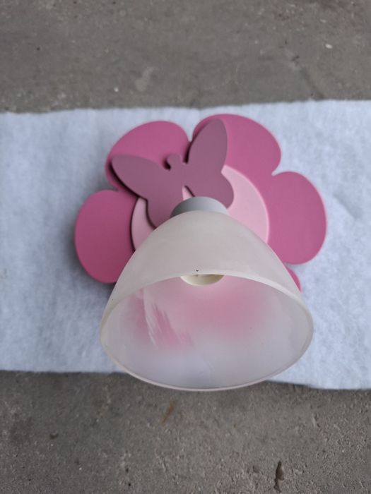 kinkiet lampa  motyl kwiarek różowa do pokoju dziewczynki