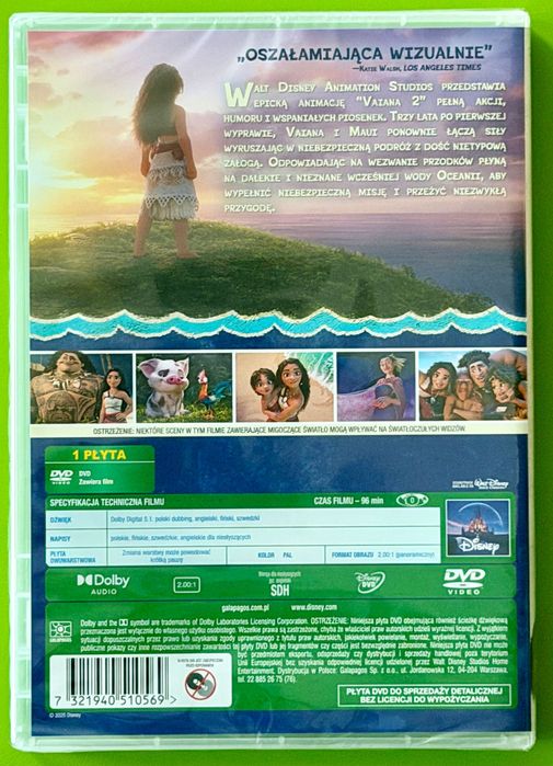 DVD Vaiana 2 nowe folia polska dystrybucja