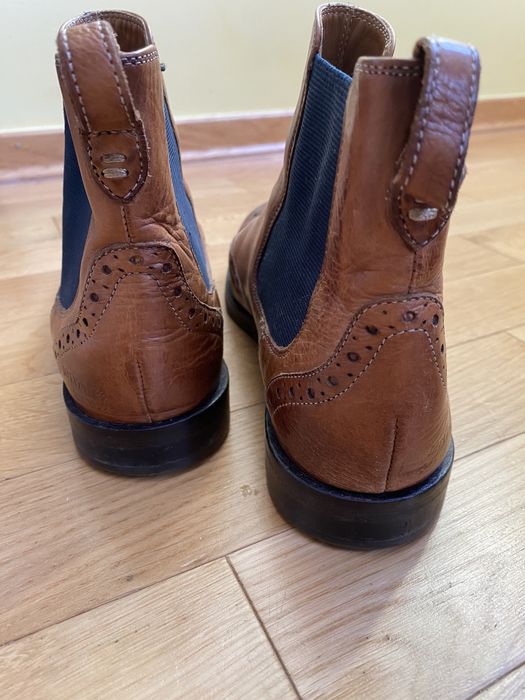 Skórzane sztyblety botki brązowe 38 skóra eleganckie damskie