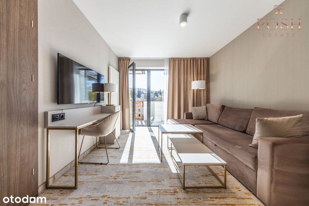 widok na basen | inwestycja | balkon |własna sauna