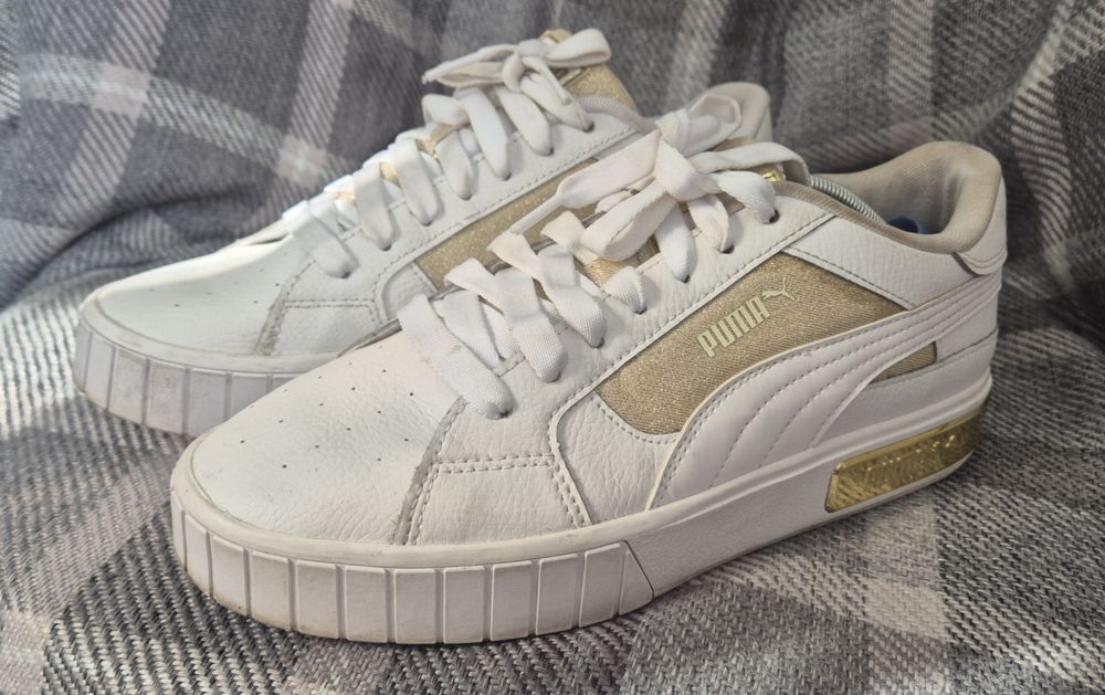 Кроссовки Puma Cali gold and white trainers