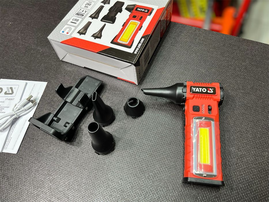 Аккумуляторный воздуходув + фонарь YATO YT-82937 - 110 000 об/мин