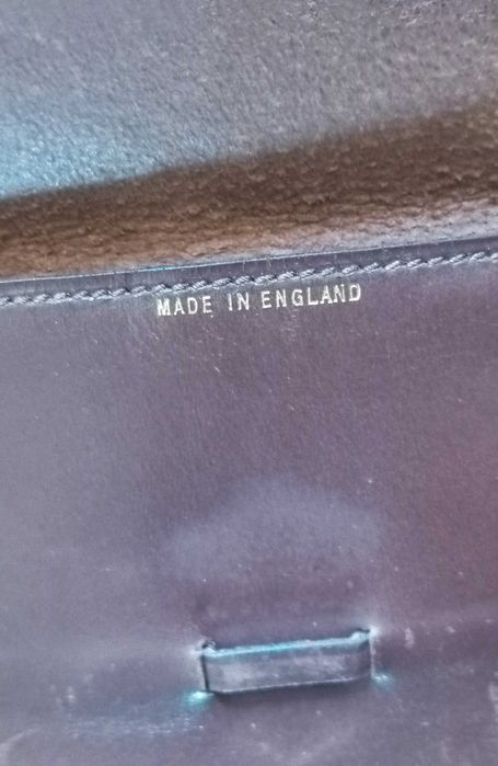 Brązowy skórzany męski portfel/organizer, retro, England