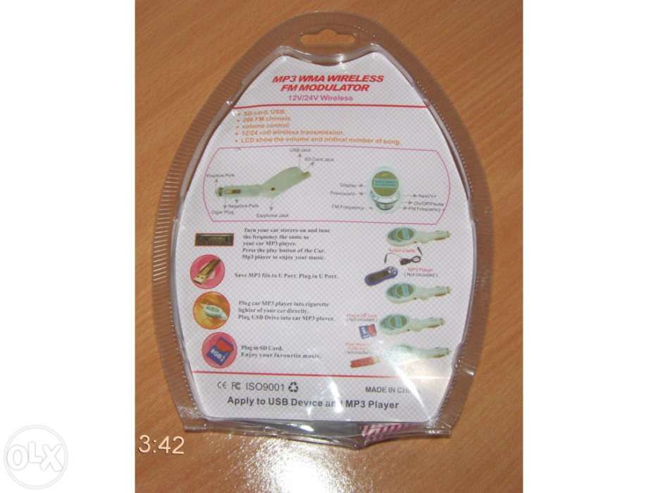 Leitor MP3 para Carro com Transmissor FM e Comando