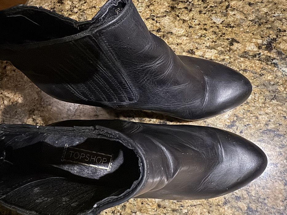 *Topshop* Czarne botki buty skóra naturalna roz . 36,5-37