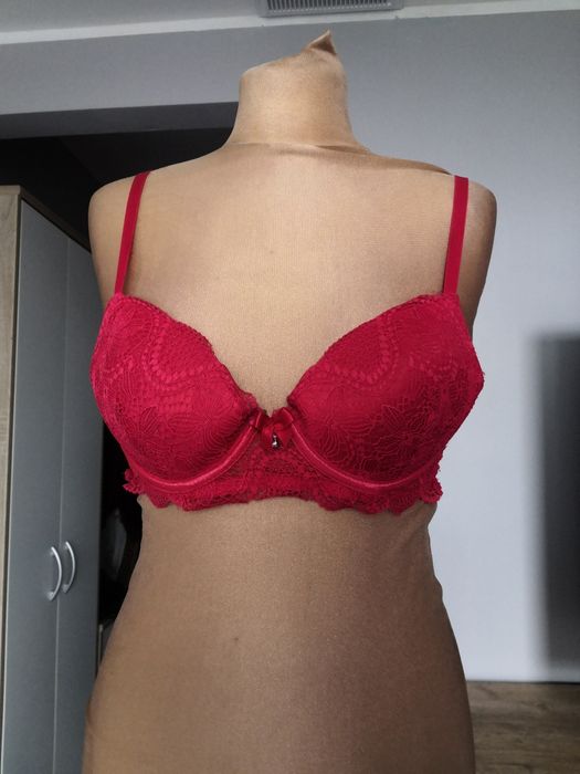 La senza czerwony biustonosz stanik.
