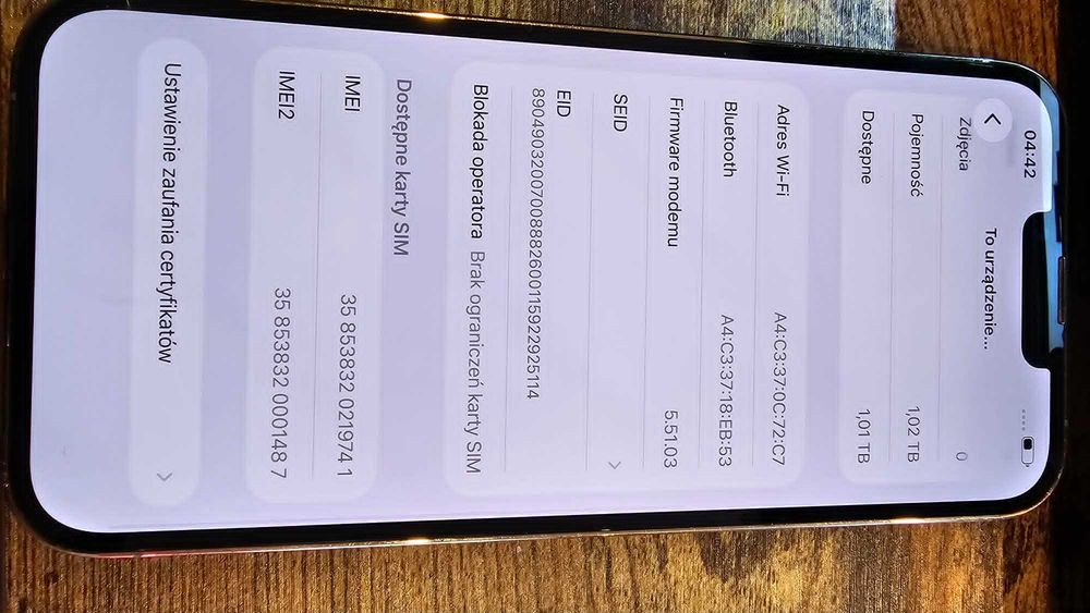 Iphone 13 Pro Max 1Tb Gold Bat: 100% IGŁA Gwarancja/SklepGSM/Lwsk