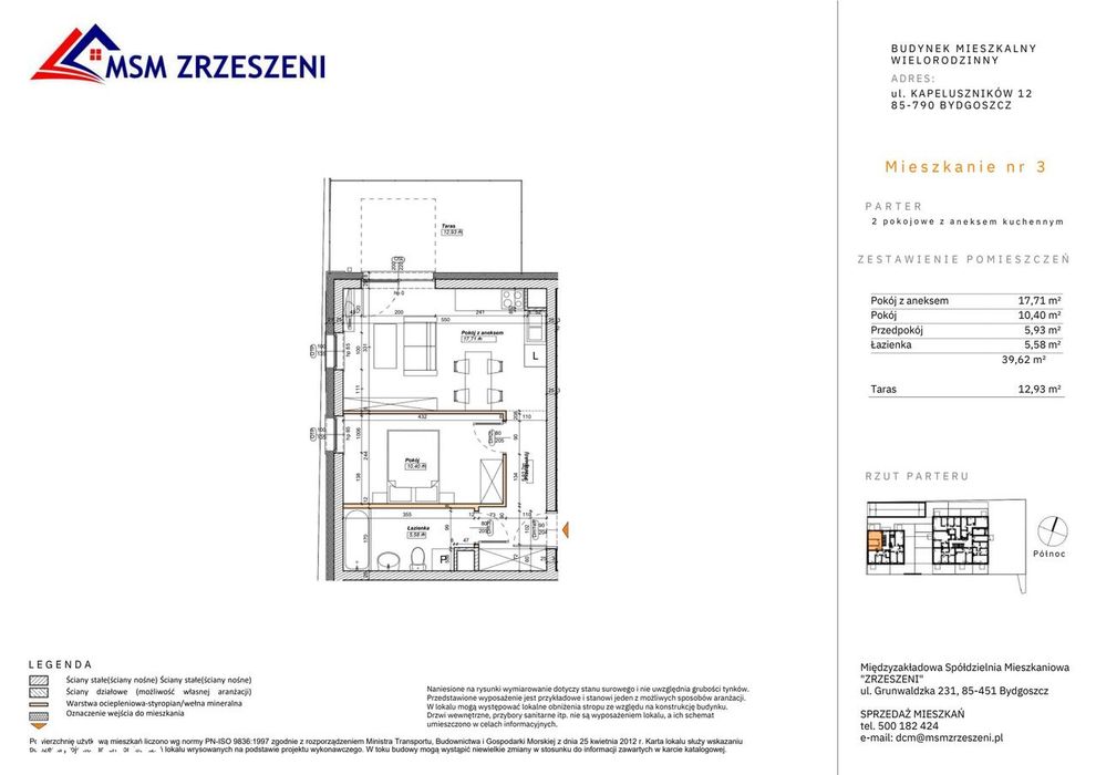3-pokojowe mieszkanie 39m2 + taras Bez Prowizji