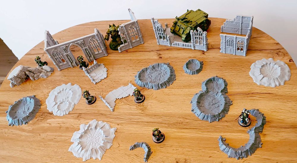 Kratery i ruiny do Gier bitewnych Warhammer 40k i inne(druk3d)