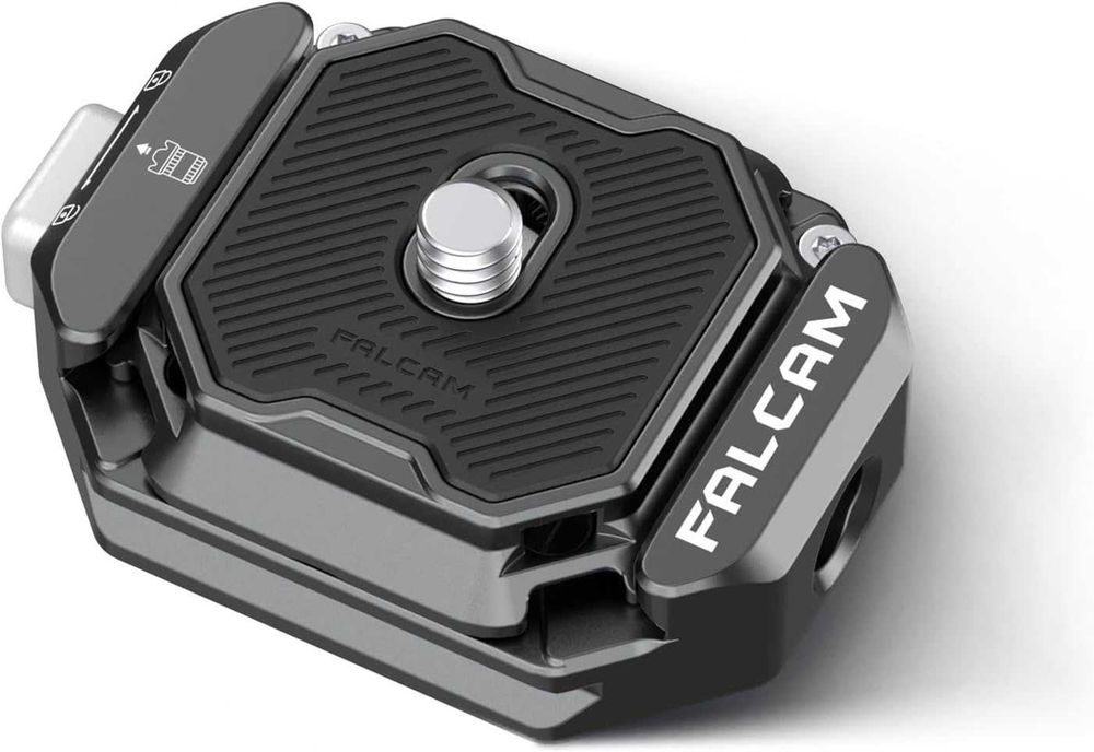 FALCAM F38 Kit de placa de libertação rápida V2, base e placa, adaptadores de 1/4'' & 3/8', liga de alumínio, design antiderrapante