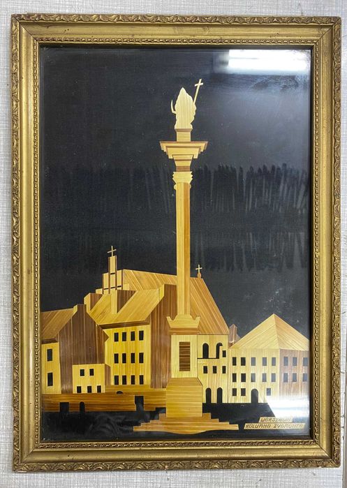 Obraz Warszawy ze słomy – Kolumna Zygmunta, ok. 100 lat