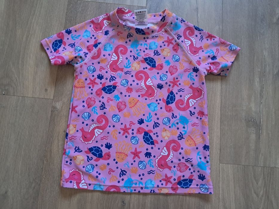 Koszulka kąpielowa t-shirt kąpielowy dziewczęcy 110-116