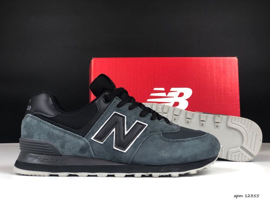 Чоловічі кросівки new balance 574 нью беланс сірі чорні сині