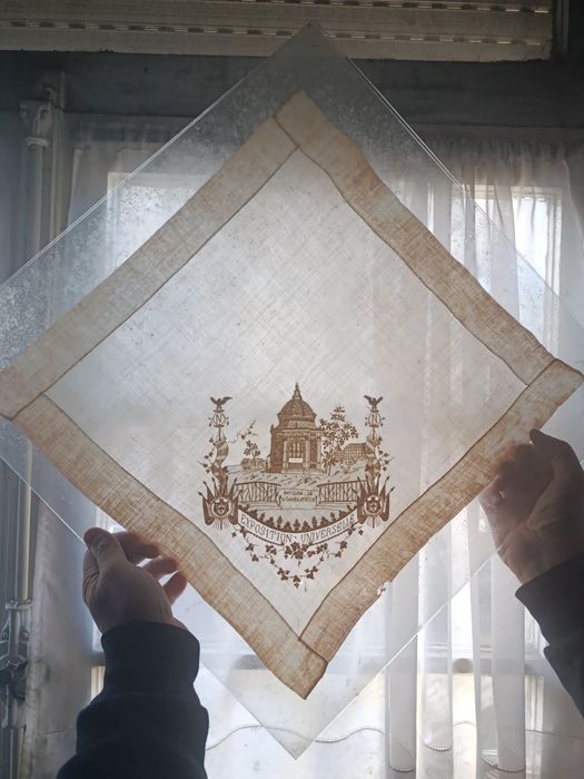 Bordado fino francês da exposição internacional de Paris de 1867