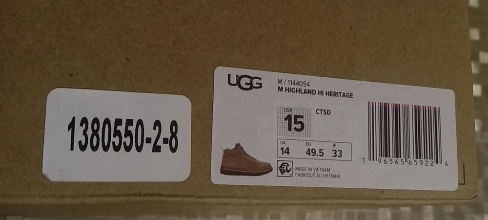 49 р. US15 Зимові боти UGG Highland Hi Heritage устілка 33 см