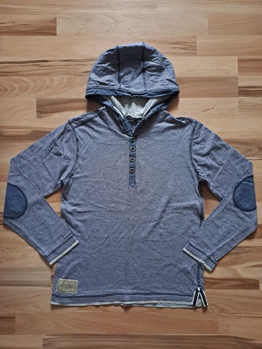 koszulka bluzka z dlugim rekawem kapturem i guzikami w paski 12-13lat 152-158