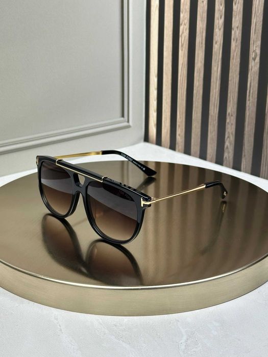 Сонцезахисні окуляри Tom Ford FT1306 Sam чорні авіатор, золотий міст, коричнева градієнт-лінза, унісекс, оригінал