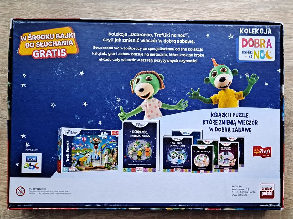 Puzzle z brokatem, Rodzina Treflików, Trefliki na dobranoc,Trefl 100el