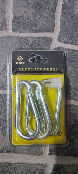 Pack 3 Mosquetões / Ganchos Metálicos (6x60mm) - Novos