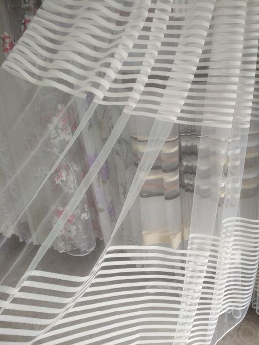 Тюль, фатин зі смужками