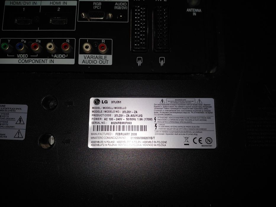 TV plasma LG 37"