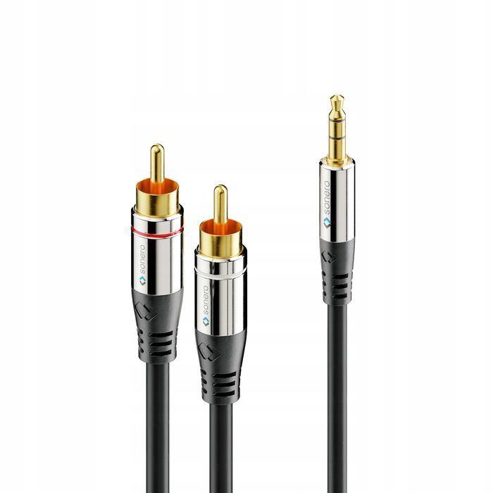 Kabel audio Sonero 1.5m mini jack RCA czarny