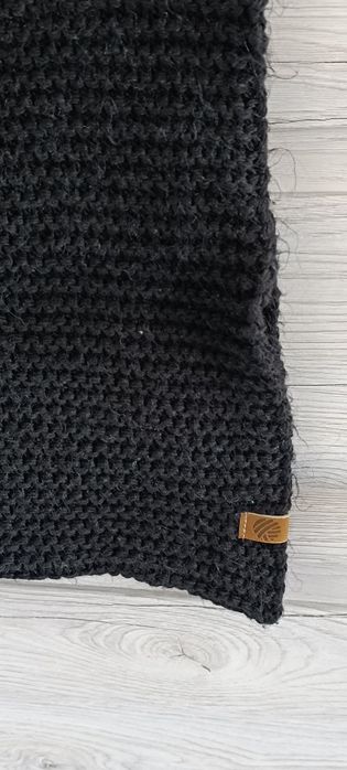 Czarny ciepły komin •Pa Ma Mi•