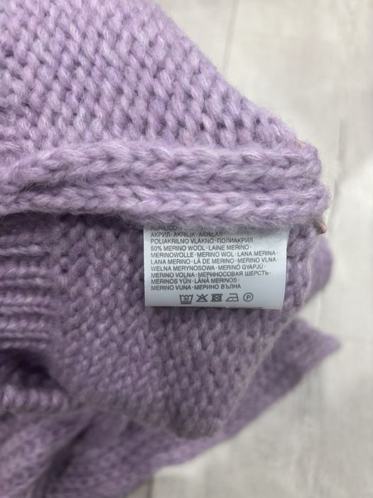 Liliowy komplet z welny merino damski