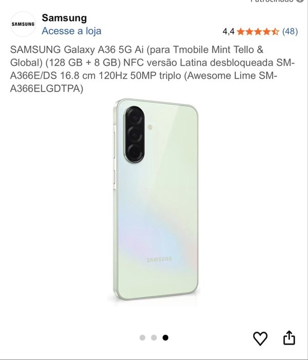 Samsung A36 5G como novo € 290,00