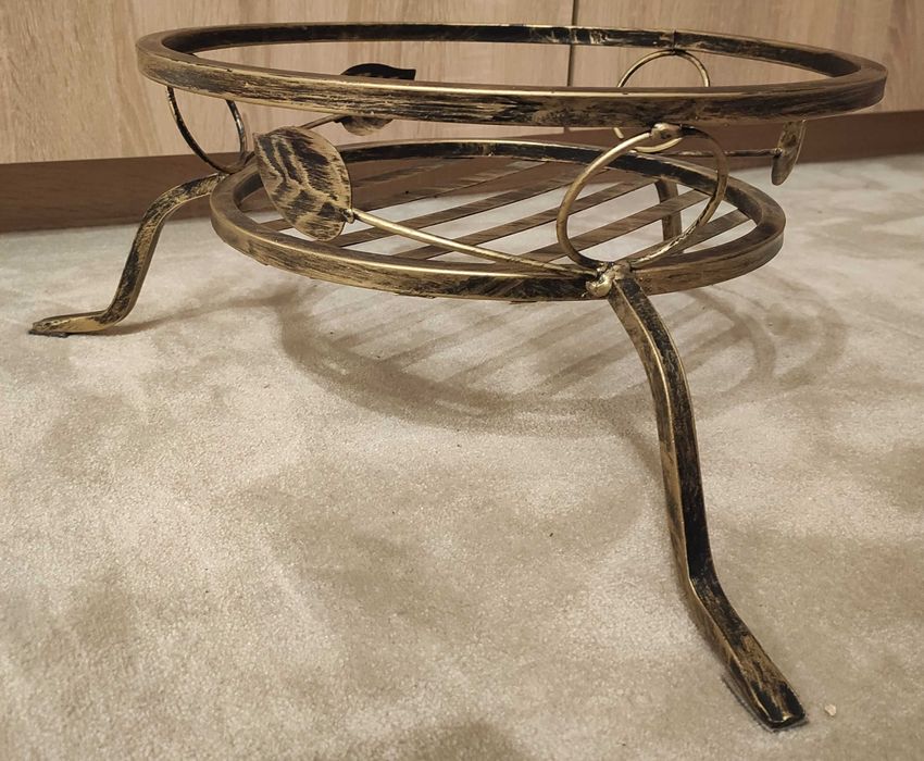 Kwietnik Metalowy Stojak na jedną donicę złota patyna (KWK-679)