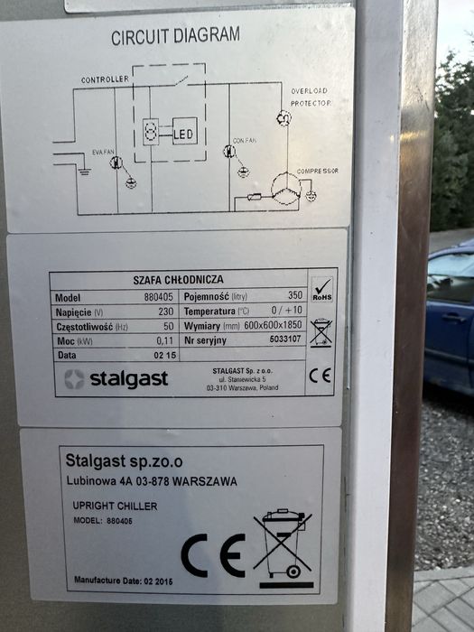 Szafa chłodnicza stalgast