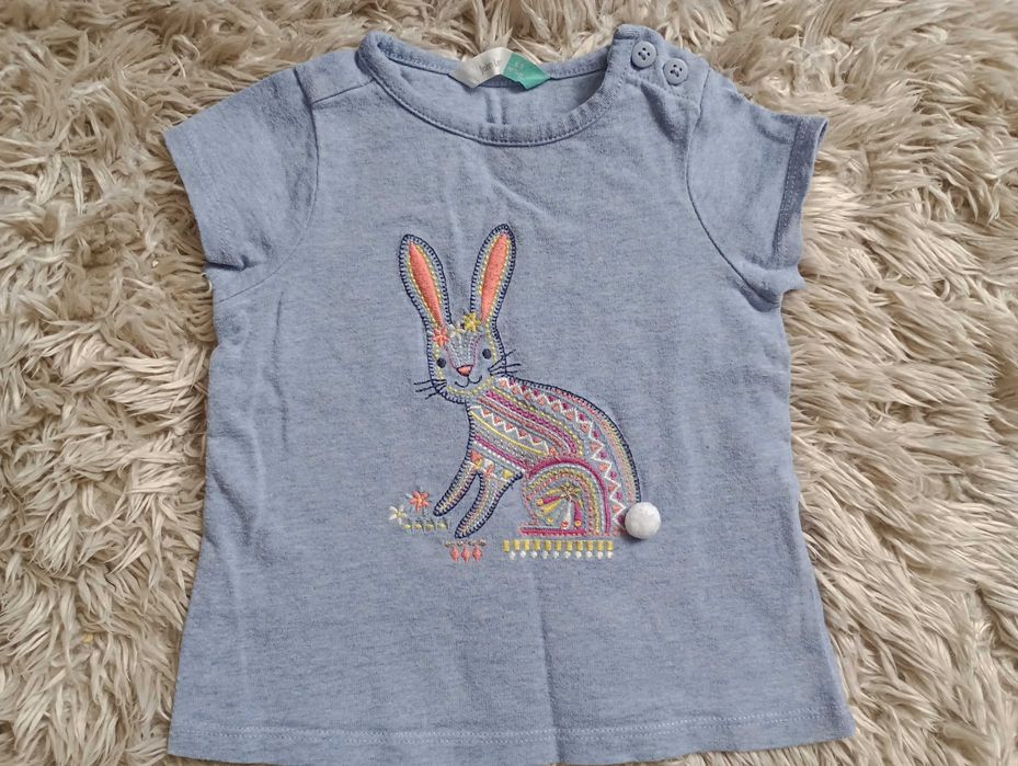 bluzka t-shirt 74 John lewis krótki rękaw aplikacja