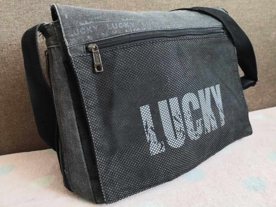 Torba Lucky Leather 35x30cm z klapą na rzepy