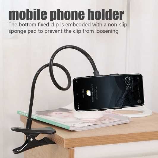 Suporte Flexível Universal para Telemóvel – Braço Ajustável 360º (Mesa / Cama)