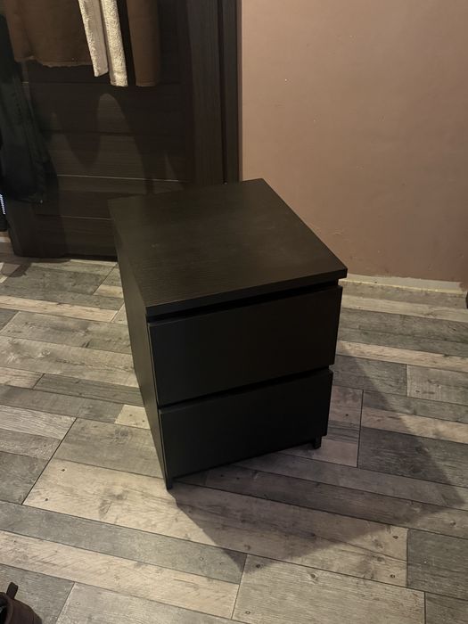 Szafka Nocna Komoda Do Sypialni Malm Czarna Ikea