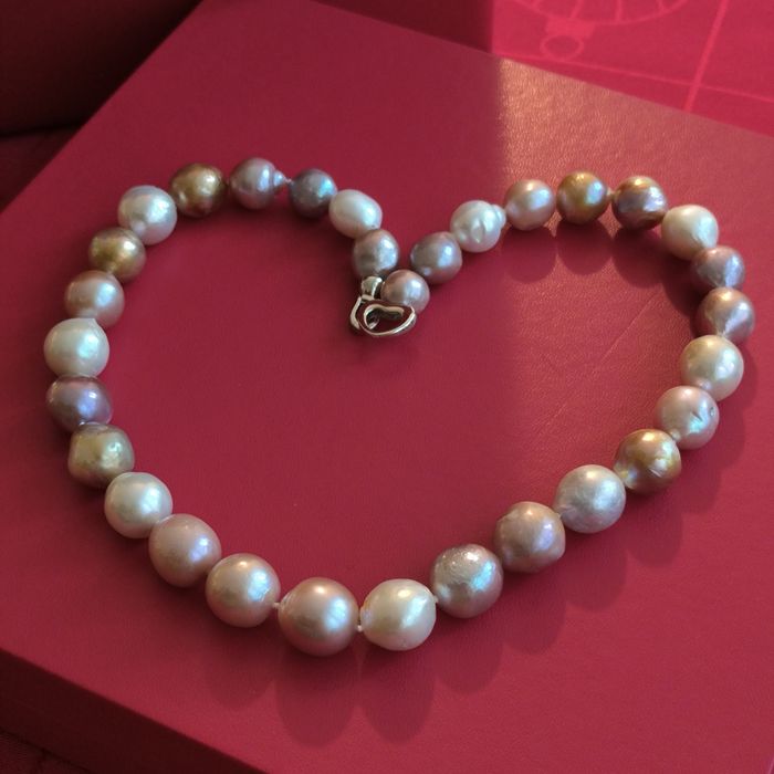 Perły naturalne  naszyjnik 12-13mm 43cm