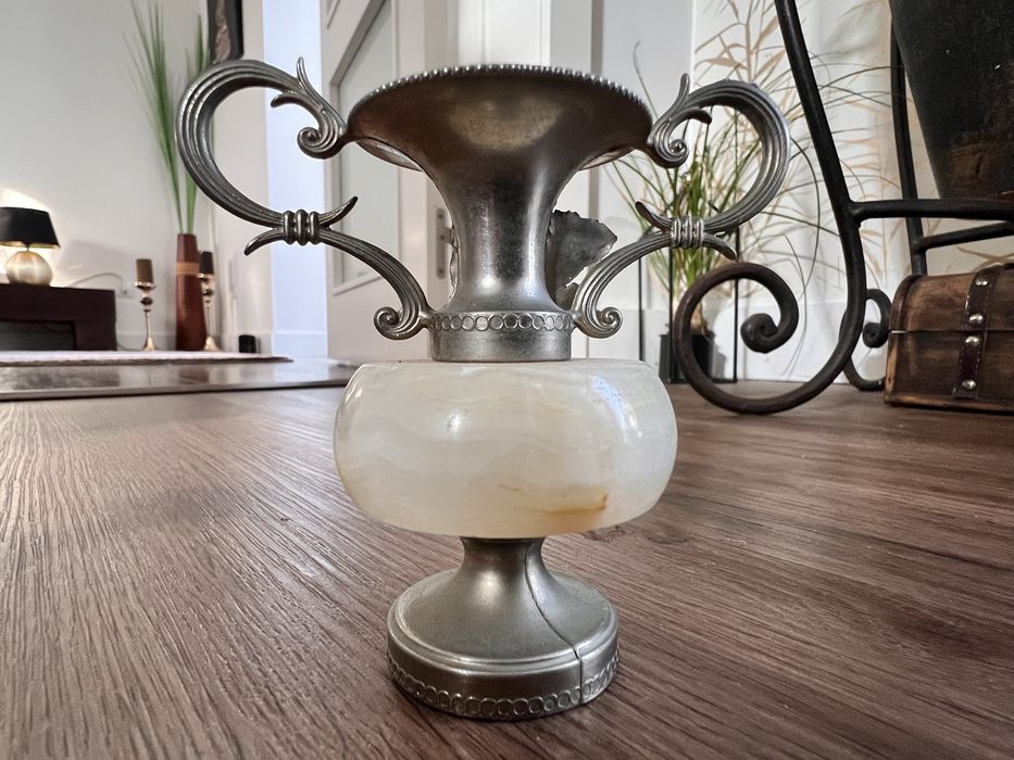 2 X Vaso vintage Ónix e latão.