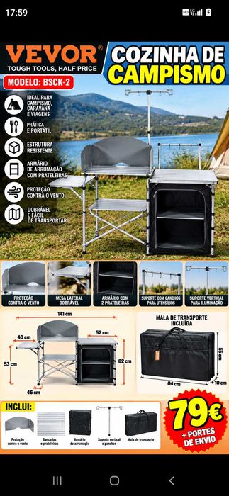 Cozinha camping 74€. Oportunidade