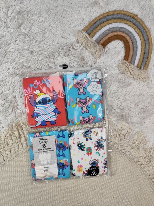 2 świąteczne piżamy Stich bawełniane 80-86