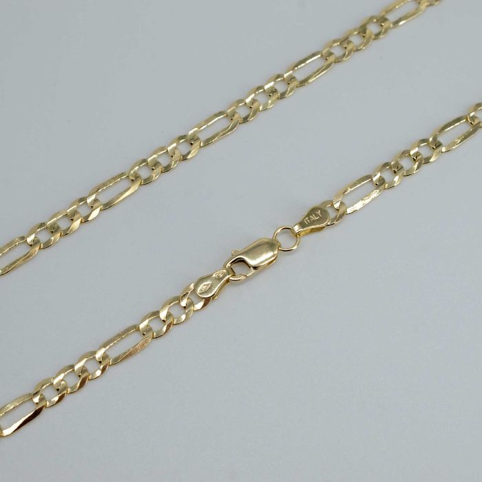 Złoty łańcuszek 585 9,48gram 60cm Figaro 4mm Pełny Nowy WYSYŁKA GRATIS