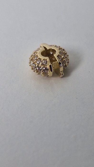 Złota zawieszka, stoper, zatrzask do bransoletek typu Pandora